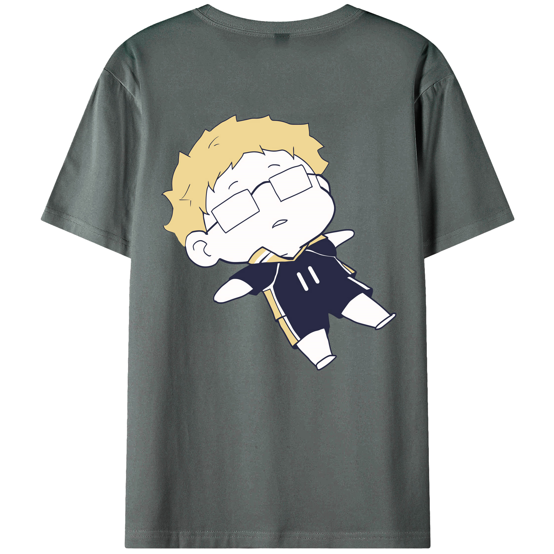 （画像用） ハイキュー!! Haikyu!! 綿100％ メンズ半袖Tシャツ（バックプリント） 通気性